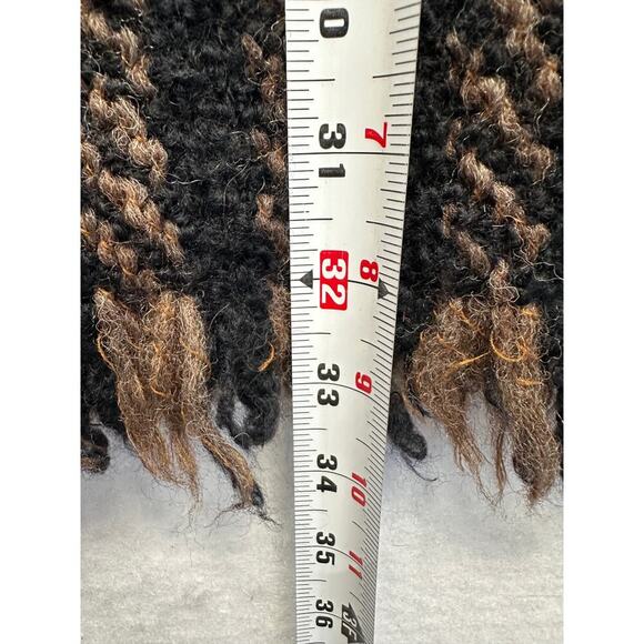 Weave o' The‎ Irish Wool Scarf Black Brown Plaid Large EUC - Picture 5 of 5